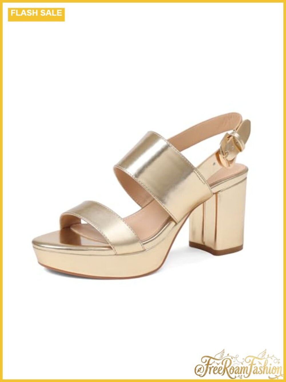 Platform Heeled Sandals Open Toe Ankle Strap Block Heel Dressy